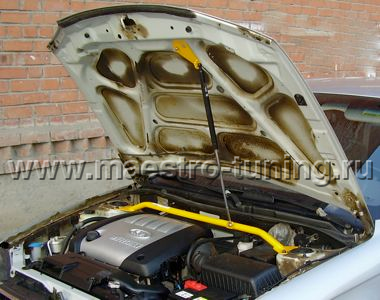 как открыть капот kia spectra